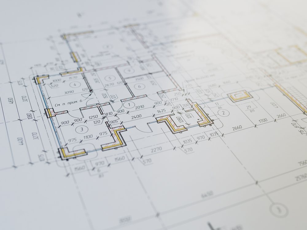 Dimensioned architectural floor plans